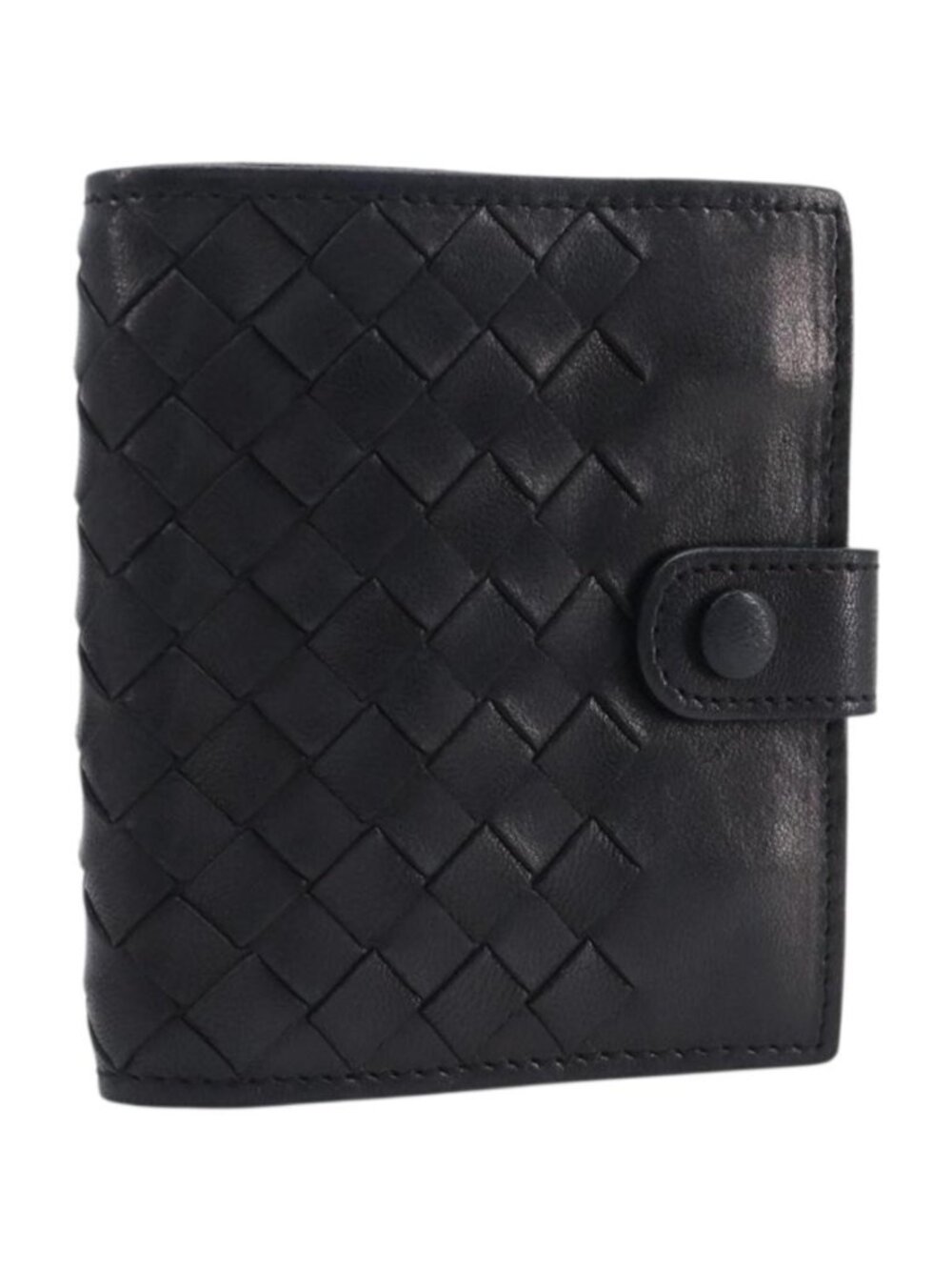 BOTTEGA VENETA INTRECCIATO Compact Wallet Leather Black